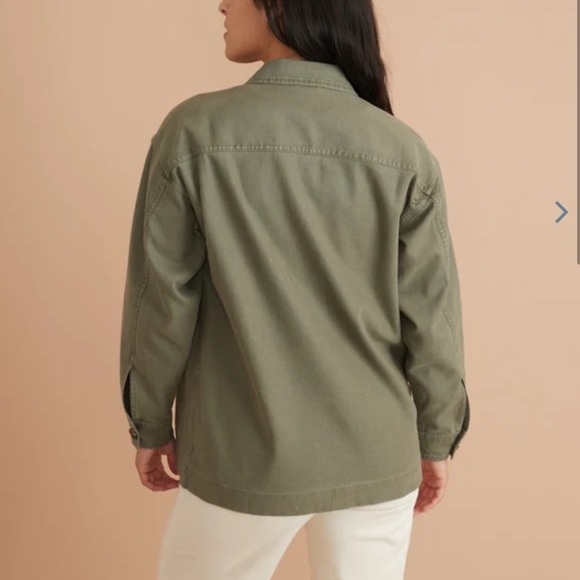 Marine Layer Zito Chore Coat in Olive Green Size Medium Linen Stars Moon - Picture 7 of 16